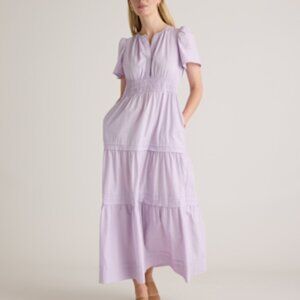 QUINCE | 100% Organic Cotton Tiered Maxi Dress - lavender size M